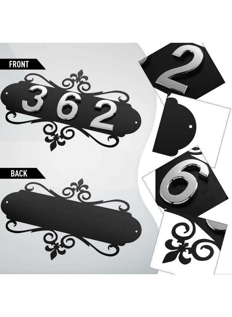 Generic House Numbers For Outside Metal Home Address Number Sign House Address Plaques Metal Address Sign Mailbox Number Personalized Address Signs For House Home Hotel Office Garden Decorative Wall Plaque  - Image 3