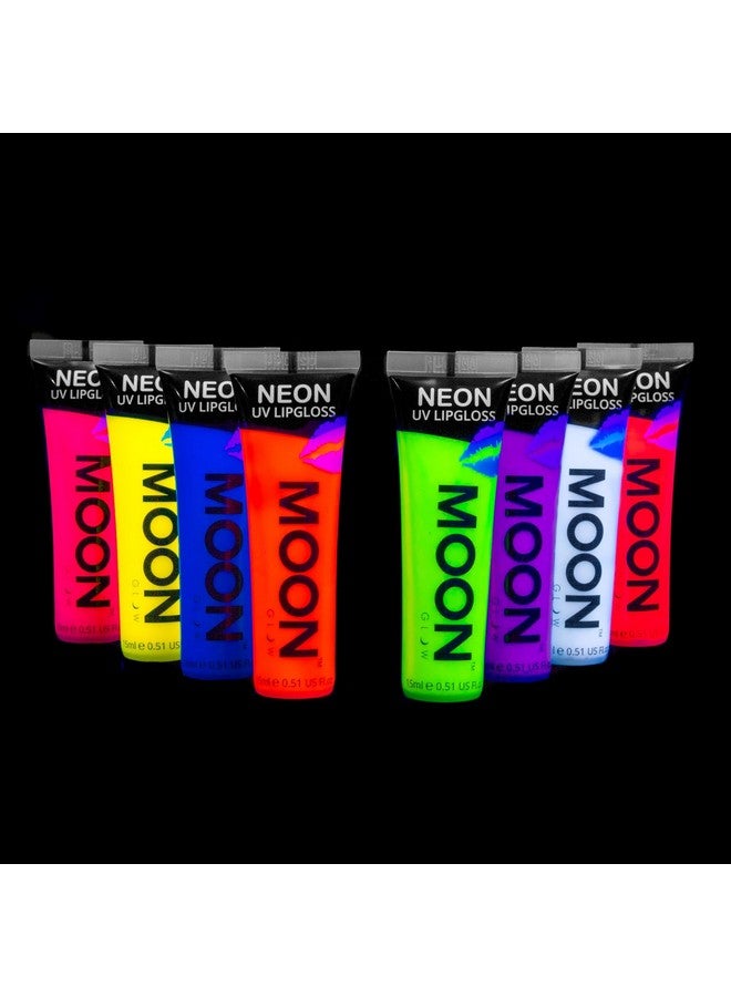 Moon Glow Blacklight Neon Lip Gloss 0.5Oz Set Of 8 Scented And Glows Brightly Under Uv/Blacklight! - Image 3