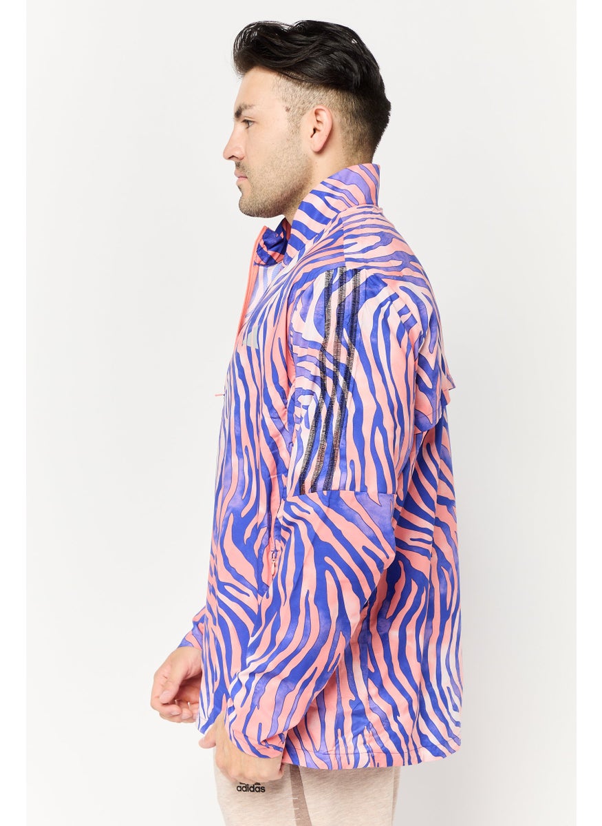 Adidas Men Sportswear Fit Long Sleeve Outdoor Windbreaker Jacket, Multicolor  - Image 3