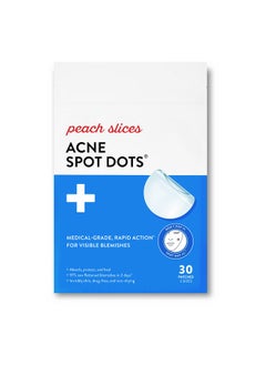 Peach Slices Acne Spot Dots Hydrocolloid Acne Patches For Zits Blemishes & Breakouts Vegan Crueltyfree Pimple Patches Facial Skin Care Products 3 Sizes (7Mm 10Mm & 12Mm) 30 Ct  - Image 1