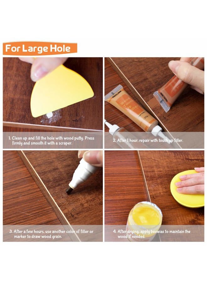 REALINN Wood Furniture Repair Kit- Set of 28 - Touch Up Markers, Fillers with Wood Putty - Repair Scratch, Cracks, Hole, Discoloration for Wooden Door, Floor, Table, Cabinet - Image 5