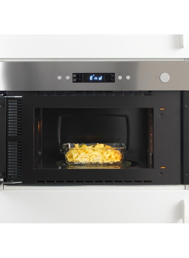 زبون علبة طعام مع غطاء، مستطيلة من الزجاج/الخيزران، سعة 1.0 لتر - Image 5