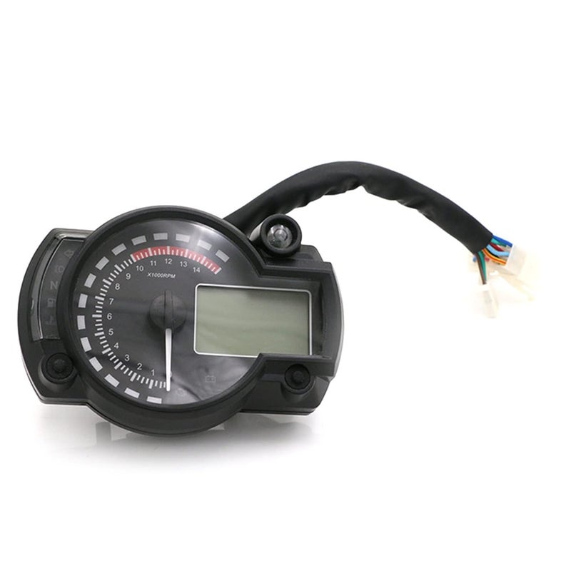 DEMULAX Black Motorcycle Speedometer and Tachometer - Image 1