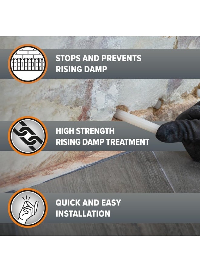 Dryrod Damp Proofing Rods (50 Pack) - BBA-Approved Rising Damp Treatment, Stronger Than DPC Injection Creams. Coverage 6m - Image 3