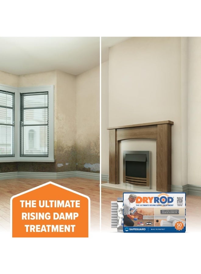 Dryrod Damp Proofing Rods (50 Pack) - BBA-Approved Rising Damp Treatment, Stronger Than DPC Injection Creams. Coverage 6m - Image 4