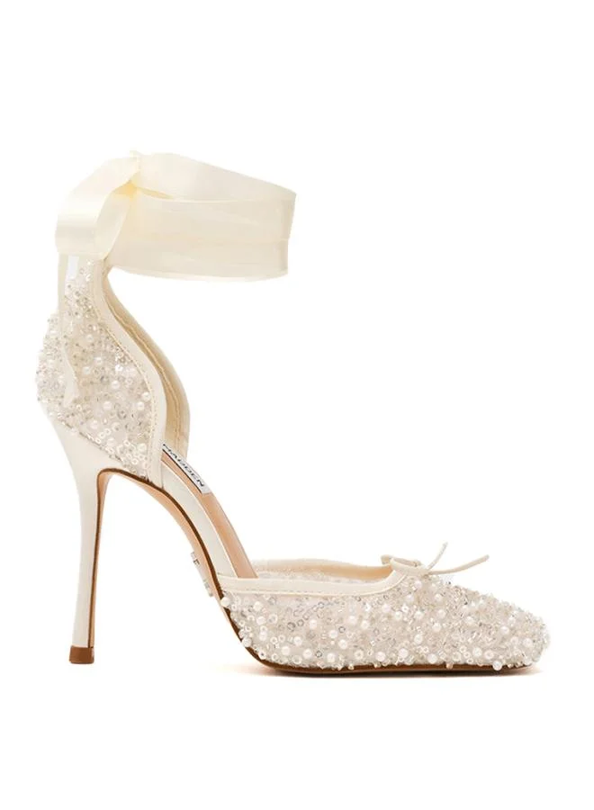 Larina-Seq Ivory Women's Heeled Sandals