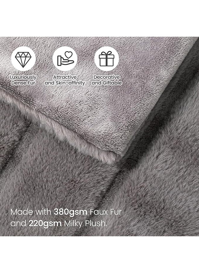 Faux Fur Throw Blanket for Couch, Cozy Soft Plush Thick Winter Blanket for Sofa Bedroom Living Room, 50 * 60 Inches Grey - pzsku/Z2B37D8839E063612BC13Z/45/_/1726129494/375e423c-2291-4e66-be1a-4f38d0f8944b