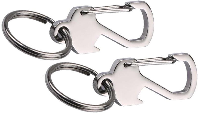 Stainless Steel Car Keychain 2 Pack Key Ring Holder For Men Women - Image 1