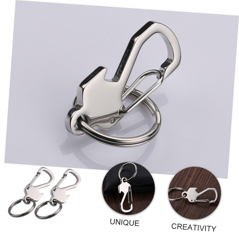 Stainless Steel Car Keychain 2 Pack Key Ring Holder For Men Women - Image 4