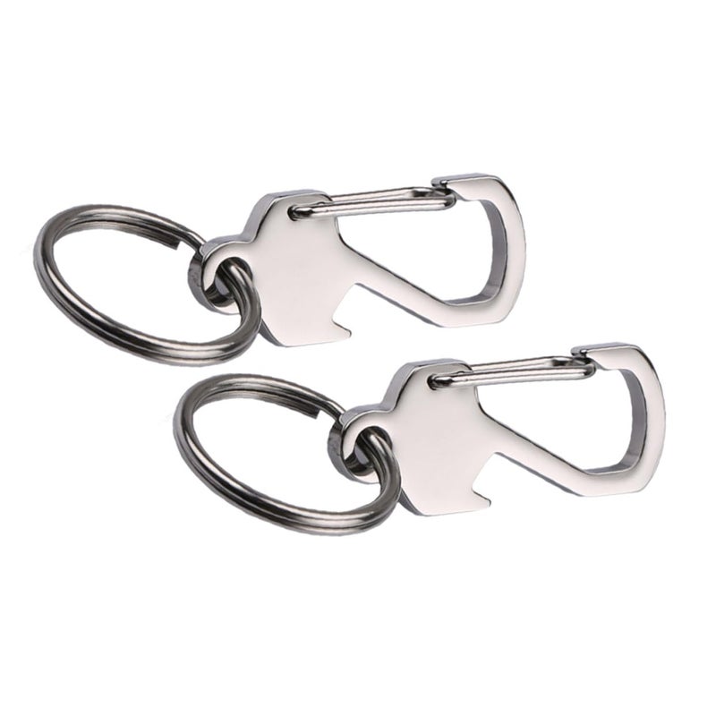 Stainless Steel Car Keychain 2 Pack Key Ring Holder For Men Women - Image 2