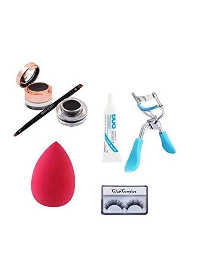 ClubComfort � 1 Pair Eyelash Curler Glue Beauty Blender With Eyeliner And Eyebrow Gel (Pack Of 5)  - Image 2