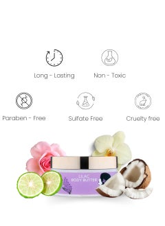 Khan El Kaser Body Butter Cream - Lilac | 200g | With a Touch of La Nuit Resort Nude Fragrance | Luxuriously Nourishing and Moisturizing for Soft, Silky Skin  - Image 3