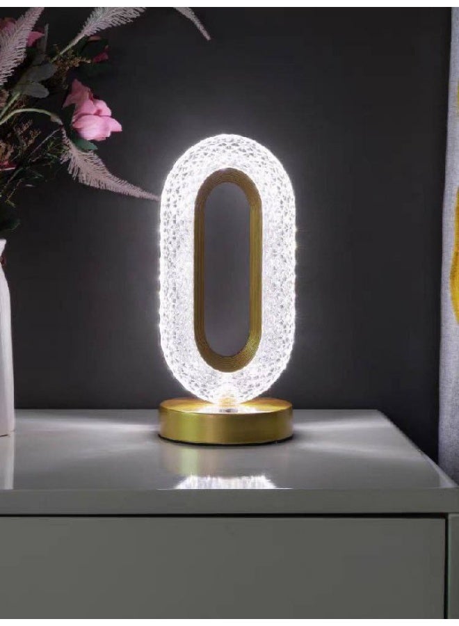 اباجورة كريستال بيضاوي تعمل باللمس والشحن USB متعددة الألوان مع 3 مستويات إضاءة LED – مصباح طاولة ديكوري فاخر لغرفة النوم والريسبشن والمكاتب، قطعة فنية عصرية تضيف لمسة أنيقة وهادئة للمنزل - Image 2