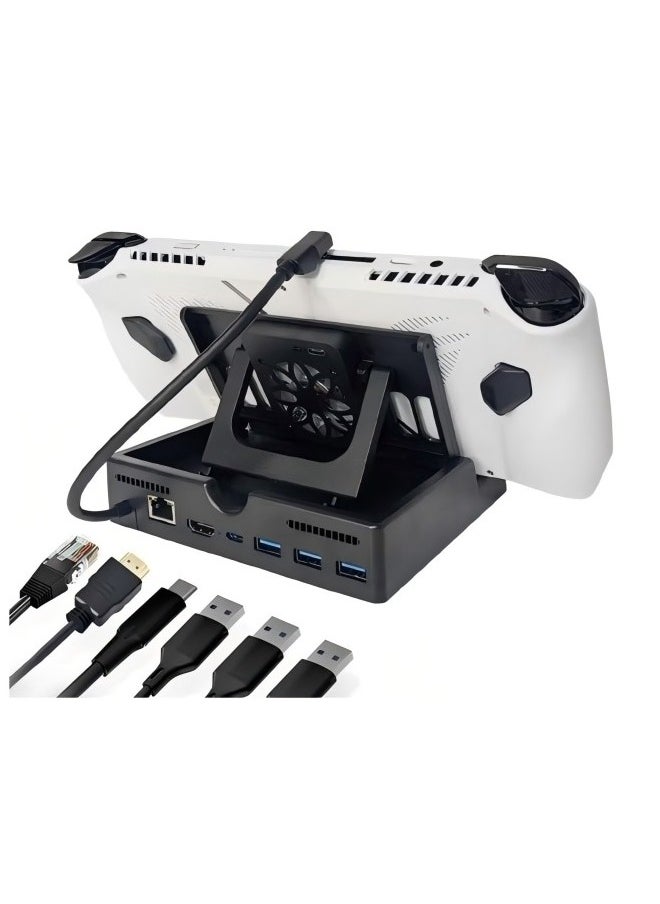 Generic - 6-in-1 Docking Station with Cooling Fan for ROG Ally & Steam Deck – PD 3.0 Fast Charging, USB-A 3.0, USB-C Port, 4K HDMI – Gaming Hub for ASUS ROG Ally & Handheld Consoles - Image 1