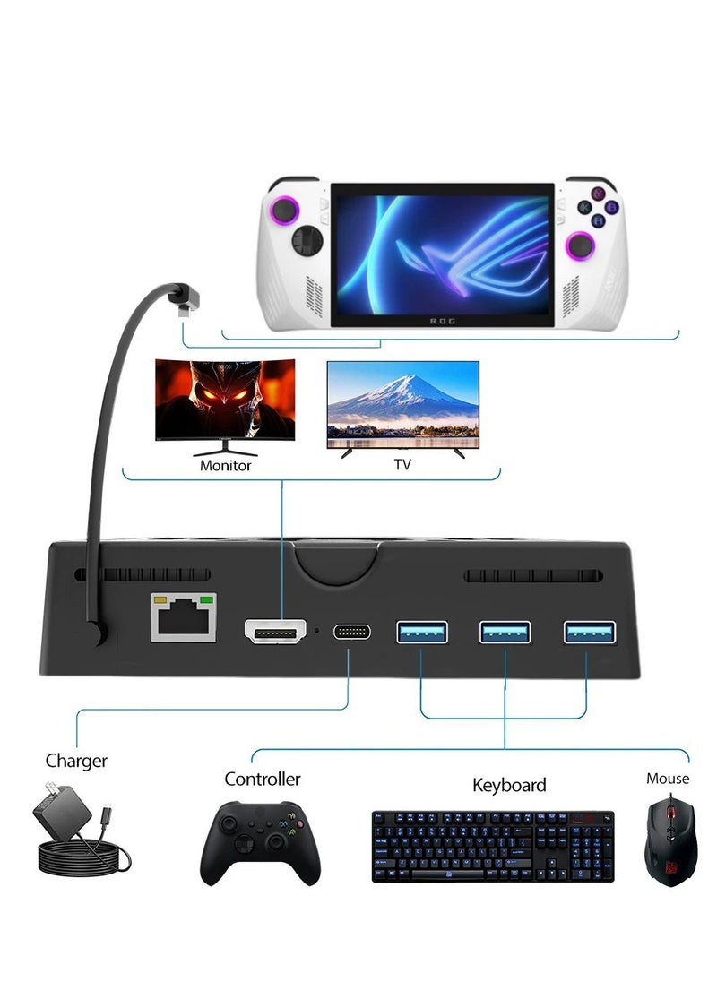 Generic - 6-in-1 Docking Station with Cooling Fan for ROG Ally & Steam Deck – PD 3.0 Fast Charging, USB-A 3.0, USB-C Port, 4K HDMI – Gaming Hub for ASUS ROG Ally & Handheld Consoles - Image 1
