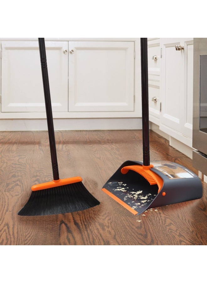 TreeLen مجموعة مكنسة ووعاء غبار TreeLen مع مقبض طويل بطول 52 لاستخدام المنزل والمطبخ والغرفة والمكتب والردهة والأرضيات - Image 4