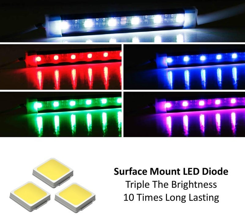 iJDMTOY 8-Piece Universal Fit 48-LED RGB Multi-Color LED Interior/Exterior Accent Atmosphere Lighting Kit w/Adjustable Setting for Car Truck SUV - Image 1