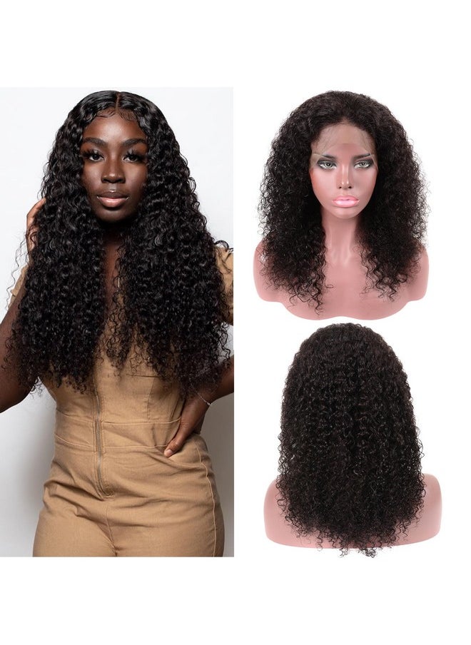 Beauty Youth - Deep Wave Lace Front Wigs Human Hair 13X4 Lace Frontal Wigs Deep Curly Wigs For Black Women 12 Inches Glueless Wigs 150% Density Pre Plucked With Baby Hair Natural Color - Image 1