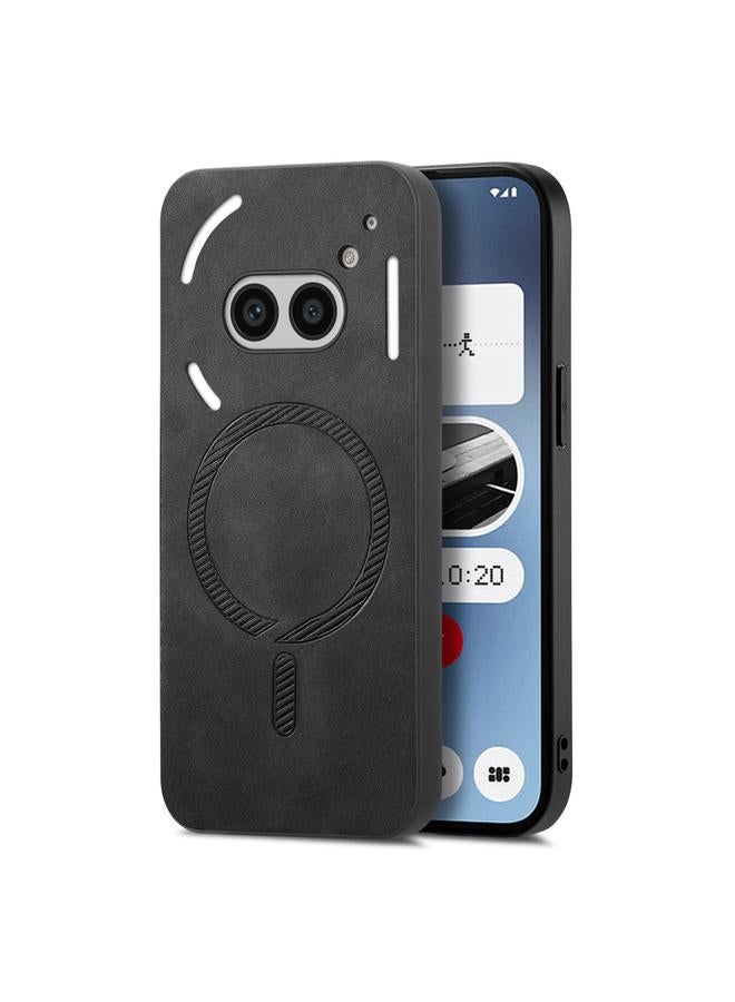 S-TOP Case For Nothing Phone 2a Solid Color Retro Magsafe PU Back Cover Phone Case - Image 1