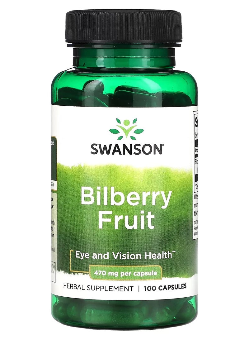 Swanson, Bilberry Fruit, 470 mg, 100 Capsules