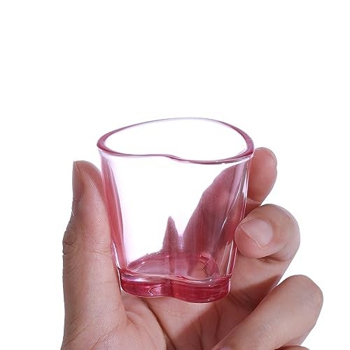 Srgeilzati Heart Shot Glasses Set, Pink Shot Glass Cute For Bar Cart Accessories 1.5oz (6, Pink) - Image 2