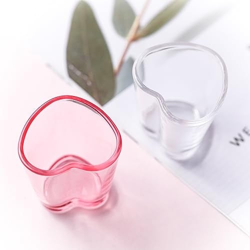 Srgeilzati Heart Shot Glasses Set, Pink Shot Glass Cute For Bar Cart Accessories 1.5oz (6, Pink) - Image 4