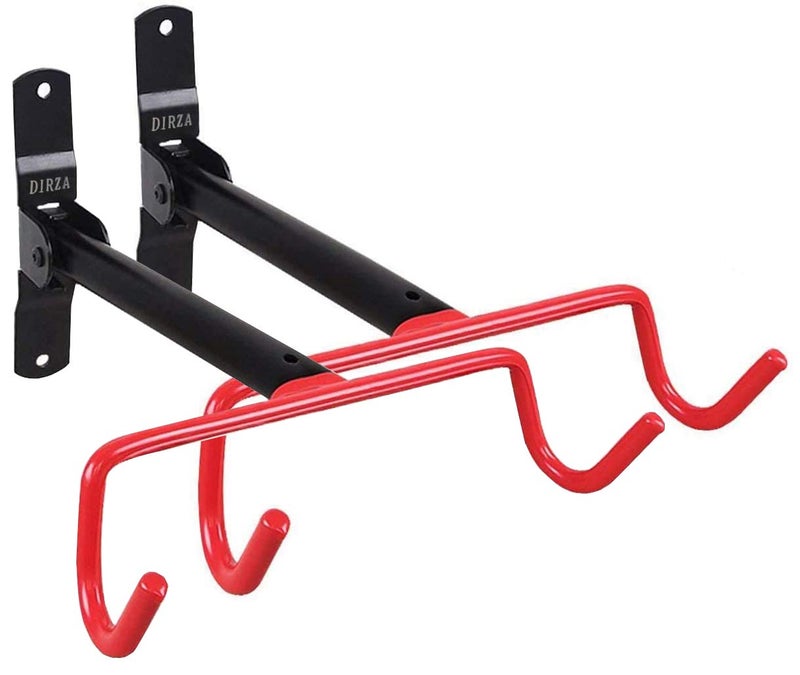Dirza Bike Wall Mount Bike Hanger 2 Pack Foldable Bicycle Storage Horizontal Bike Rack Bike Hook for Garage Indoor Shed with Screws - Image 1