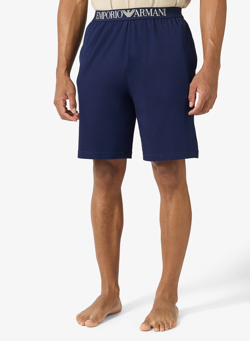 امبوريو ارماني طقم تي شيرت وشورت بشعار - Image 4