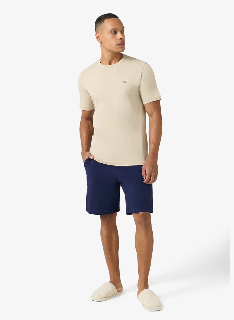 امبوريو ارماني طقم تي شيرت وشورت بشعار - Image 5