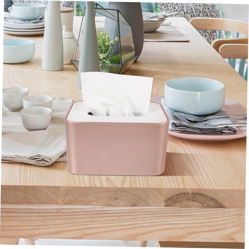 Bamboo Tissue Box Cover White Decorative Napkin Holder For Home Hotel And Office - Image 5