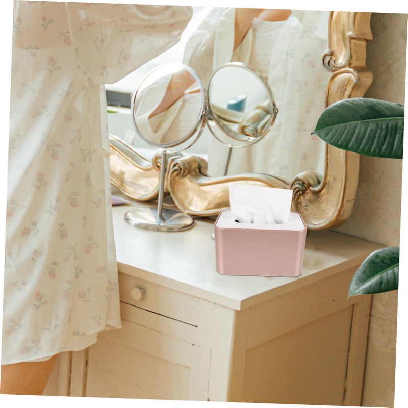 Bamboo Tissue Box Cover White Decorative Napkin Holder For Home Hotel And Office - Image 4