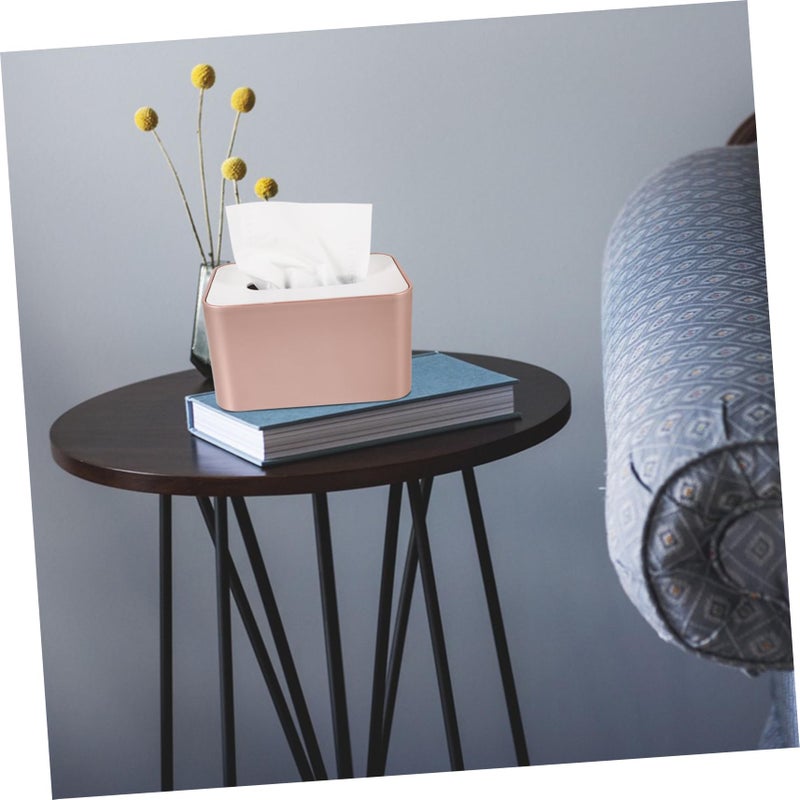Bamboo Tissue Box Cover White Decorative Napkin Holder For Home Hotel And Office - Image 3