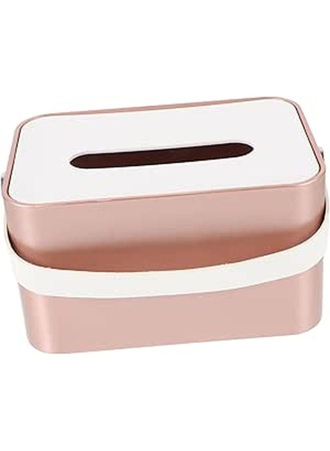 Bamboo Tissue Box Cover White Decorative Napkin Holder For Home Hotel And Office - Image 1