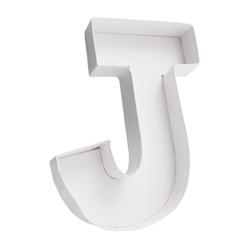WENPACK 8" Small Fillable Cardboard Letter Shaped Paper Mache Cutouts Candy Tray Food Container(J) - Image 2