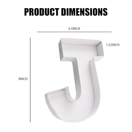 WENPACK 8" Small Fillable Cardboard Letter Shaped Paper Mache Cutouts Candy Tray Food Container(J) - Image 3