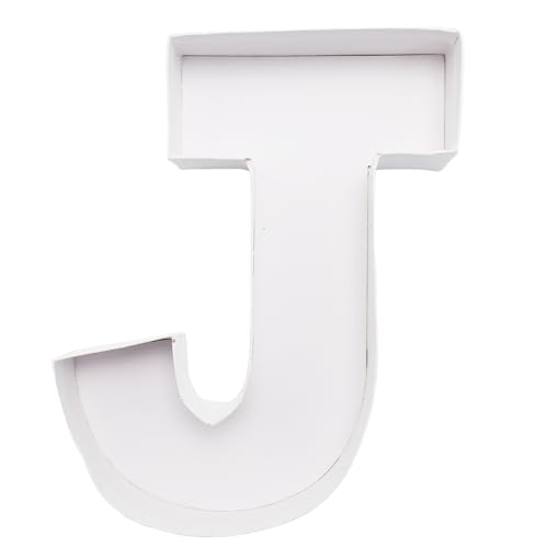 WENPACK 8" Small Fillable Cardboard Letter Shaped Paper Mache Cutouts Candy Tray Food Container(J) - Image 1
