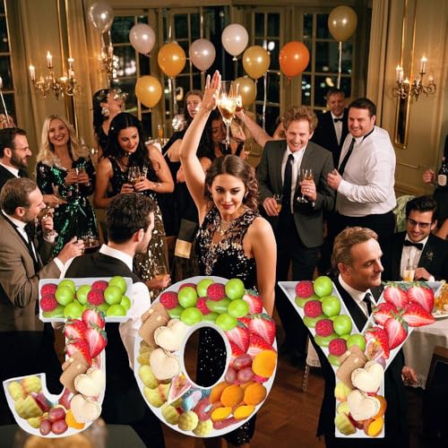 WENPACK 8" Small Fillable Cardboard Letter Shaped Paper Mache Cutouts Candy Tray Food Container(J) - Image 5