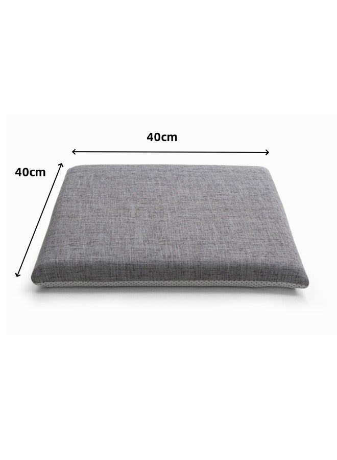 Aikenn Memory Foam Chair Cushions Square Chair Cushions Non-Slip Thick Dining Chair Cushions With Ties And Removable Cover For Home Office Dining Chair Cushions Gray  - Image 2