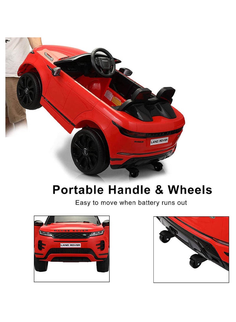 Range Rover Range Rover Evoque Licensed Electric Car, 12V Ride On Car With Remote Control For Kids - Red - Image 4