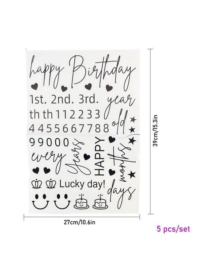 Mimeile Happy Birthday Balloon Sticker Bobo Party Decoration 5 Pieces Letter Number Balloon Decals Birthday Diy Paster For Birthday Party Baby Shower - Image 2