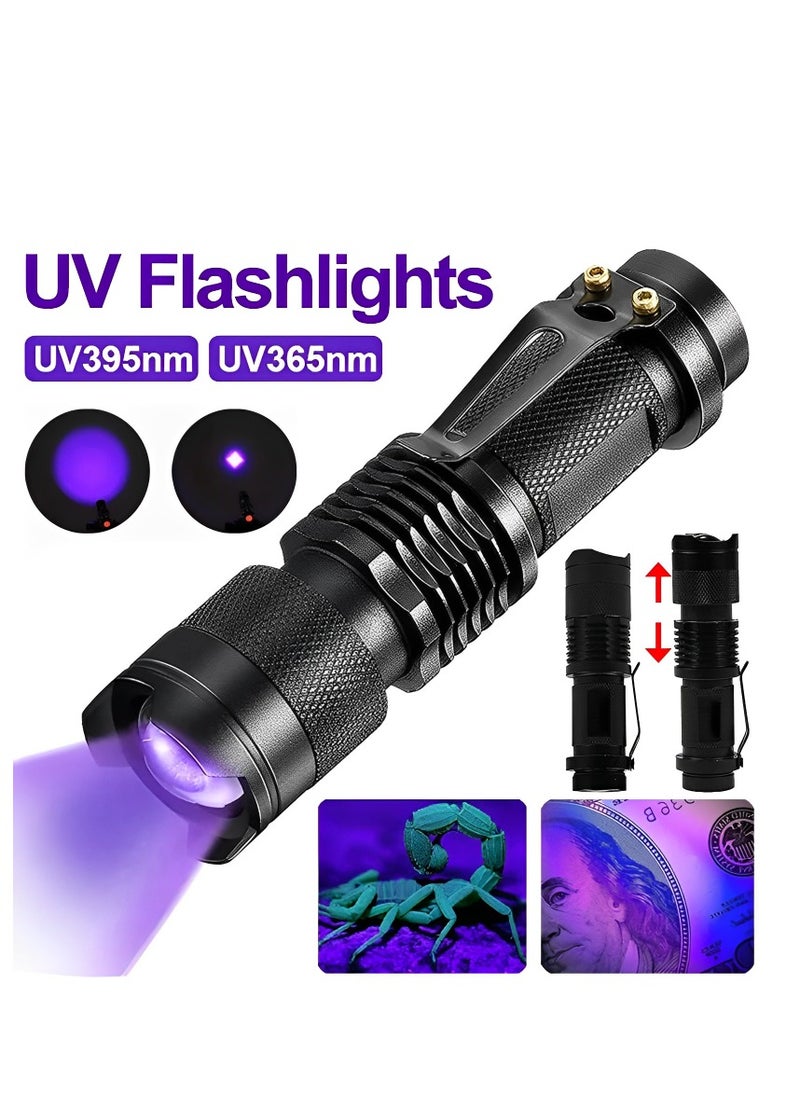 AROAQ Ultraviolet LED Flashlight, Zoomable Portable Flashlight, Multipurpose LED Flashlight Black Light Torch, High Lumens LED Camping Torch for Emergency, Power Outage  - Image 4