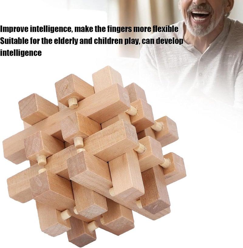 klarako Wooden Interlocking Puzzles, Jigsaw Lock Toy Intelligent Jigsaw Lock Toy Game Toy Adult Brain Teaser Toy Educational Toys for Ages 6 and Older - Image 3