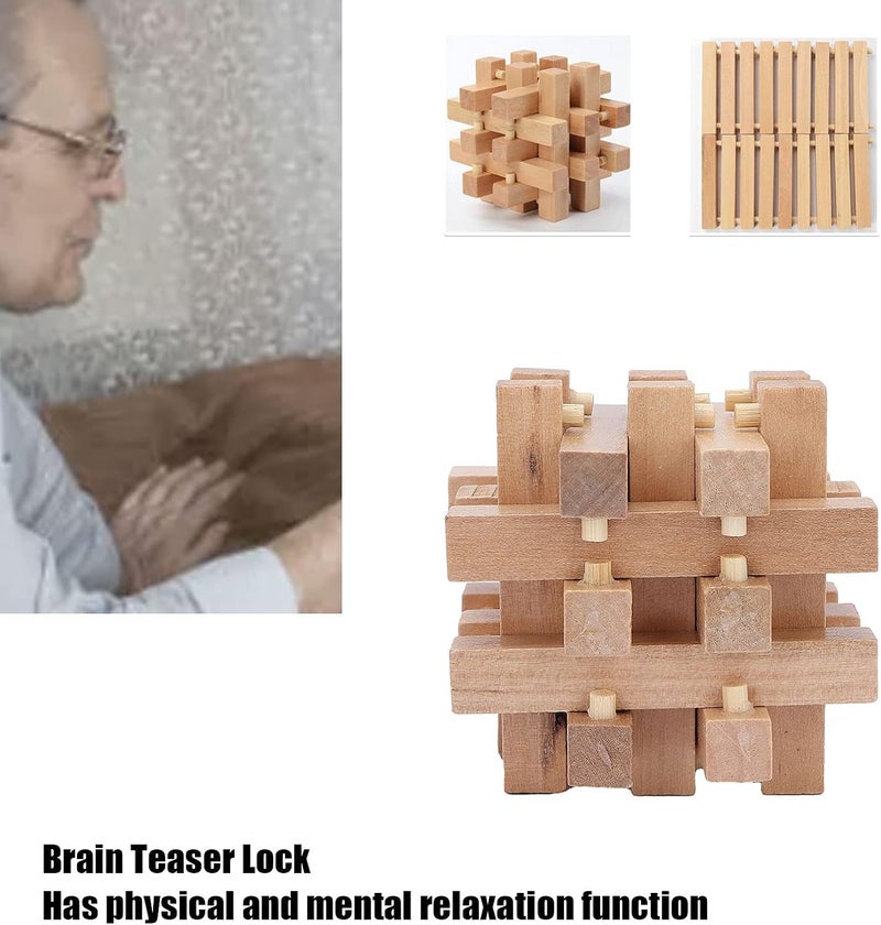 klarako Wooden Interlocking Puzzles, Jigsaw Lock Toy Intelligent Jigsaw Lock Toy Game Toy Adult Brain Teaser Toy Educational Toys for Ages 6 and Older - Image 2