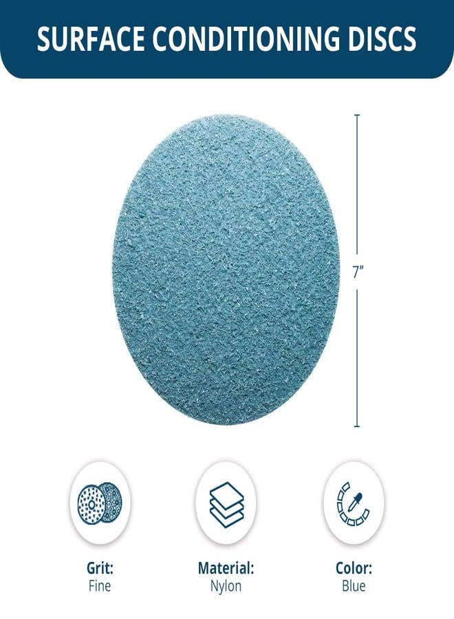 كاشطة القياس أقراص Benchmark Abrasives غير منسوجة، مقاس 7 بوصات، لتكييف الأسطح، لإزالة الطلاء والصنفرة والتلميع وإزالة النتوءات وتنظيف المطحنة الزاوية (عبوة من 10 أقراص) - (أزرق - ناعم) - Image 5
