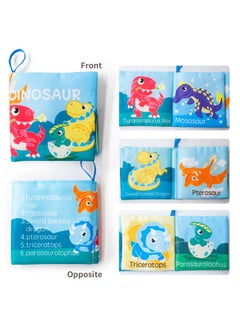Generic Baby Cloth Book Fold Book Baby Soft Cloth Book With Ring Paper Tear-off Baby Soft Book Enlightenment Early Education Toy-Color:Yy18-5 Dinosaur Cloth Book/about 15g/12*12*2  - Image 1
