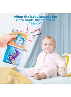 Generic Baby Cloth Book Fold Book Baby Soft Cloth Book With Ring Paper Tear-off Baby Soft Book Enlightenment Early Education Toy-Color:Yy18-5 Dinosaur Cloth Book/about 15g/12*12*2  - Image 4