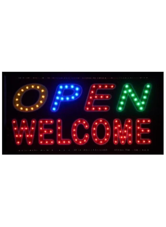 لافتة ترحيب مفتوحة بإضاءة LED - لافتة عرض تجارية مضيئة متعددة الألوان لواجهات المتاجر والمطاعم والحانات والمتاجر - لوحة إعلانية بإضاءة ساطعة - Image 3