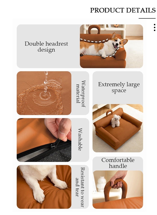 DUNISO Pet Couch Bed,Waterproof Dog Beds for Large Dogs,Sofa Dog Bed with Waterproof Lining, Removable Washable Cover and Nonskid Bottom Couch,Comfortable Sleep for Pet - Image 3