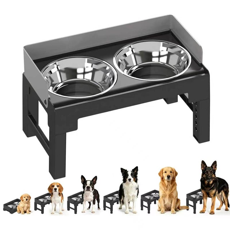 PAKEWAY Elevated Dog Bowls for Medium and Large Dogs Spill Proof Tiltable Dog Feeder with 2 Stainless Steel Bowls 6 Height Adjustable Raised Dog Bowl Stand - Image 3