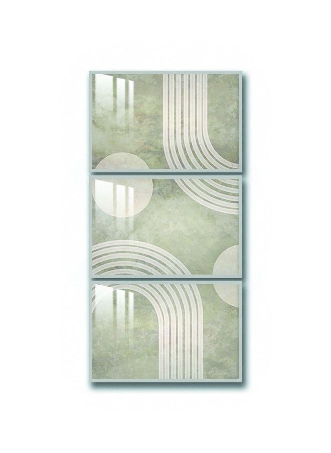 ماركتنا ثلاث لوحات جدارية150x70سم مع برواز فضي وطبقة اكريلك شفاف بتصميم عصري  - Image 2